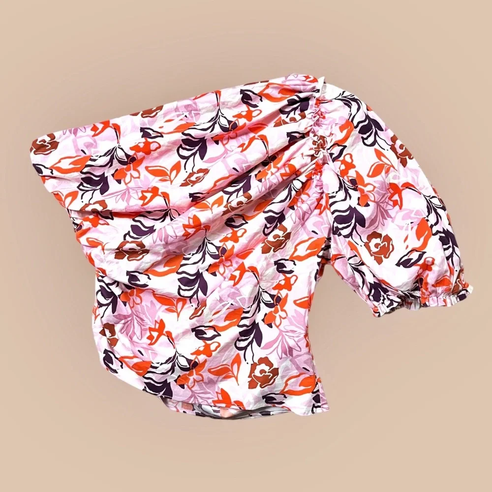 NWT Anthropologie Maeve Maeve One-Shoulder Blouse, sz Large